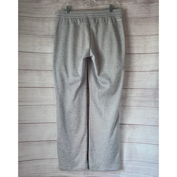 Adidas Light Gray Athletic Climawarm Pants Wide Leg Mesh Lined Drawstring Size L - Picture 4 of 16
